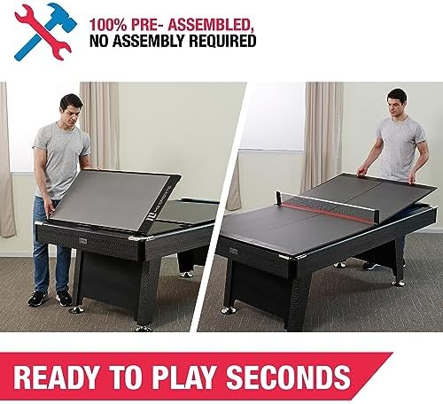 MD Sports Foldable Table Tennis Table for Family Game Rooms with Nets Included | MD Sports Multiple Styles Table Tennis