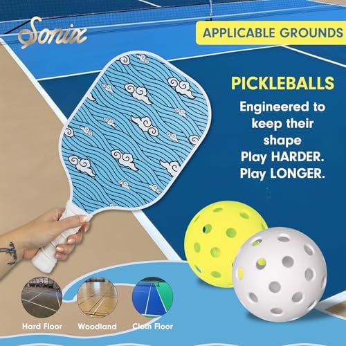Sonix USAPA Approved Pickleball Paddles Set of 2 for Adults | Fiberglass Surface Pickleball Set with 2 Rackets, 4 Balls,