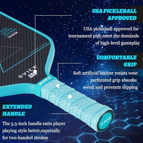 Pickleball Paddles Set of 2, Professional Carbon Fiber, Superior Control and Strong Power, USAPA Approved Pickleball Pad