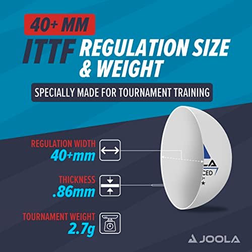 JOOLA Training 3 Star Table Tennis Balls - Regulation 40+mm - For Competition and Recreational Play - Fun as a Cat Toy
