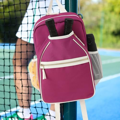 DYSHAYEN Pickleball Backpack for Women, Pickle Ball Paddle Bag Fits 2 Paddles, Perfect Hydration Backpack for Women Pick