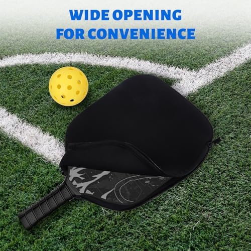 Pickleball Paddle Cover Universal Size Black Durable Neoprene Protection Pickleball Bag for Usapa Standard Users