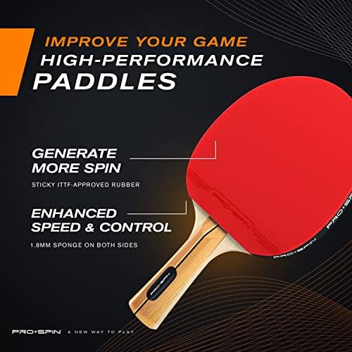Professional Quality Ping Pong Paddle Set - High-Performance, Premium Rackets | 3-Star Balls | Compact Storage Case | In