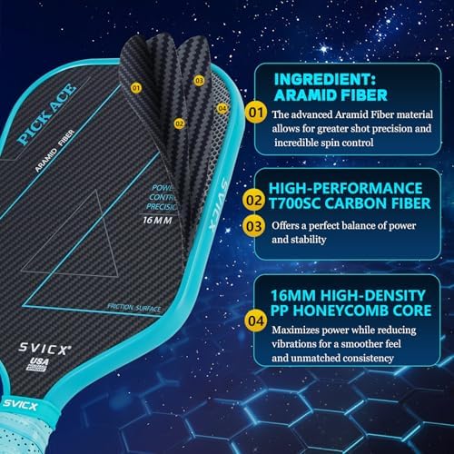 Pickleball Paddles Set of 2, Professional Carbon Fiber, Superior Control and Strong Power, USAPA Approved Pickleball Pad