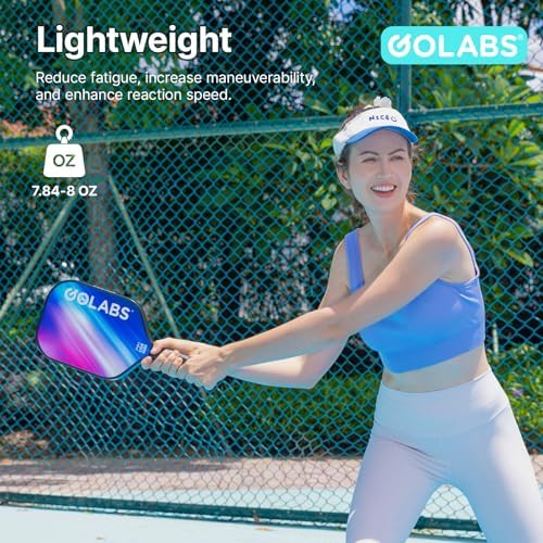 GOLABS PB1 Pickleball Paddles Set of 2 Durable Fiberglass Surface USAPA Approved 8oz Lightweight Comfort Anti-Slip Elong