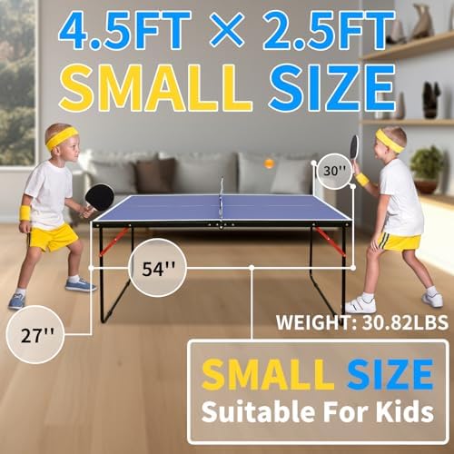 Table Tennis Table Foldable MDF Multi-Use, |5FT/6FT/9FT for Kid Teenager Adult