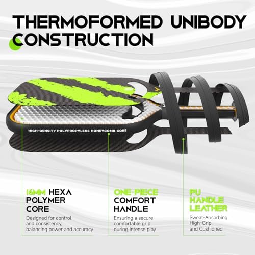 Warping Point Ascent Carbon Fiber Pickleball Paddles for Swing Speed and Maneuverability Players | Warping Point Ascent