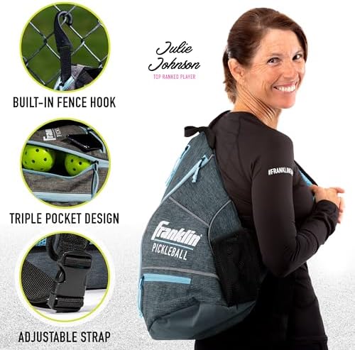 Franklin Sports Pickleball Bags - Sling Bag Backpack for Gear + Equipment - Perfect for Men + Women - Holds Paddles, Bal