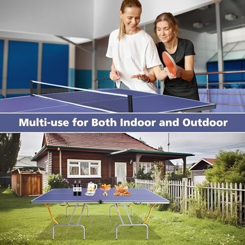 Professional Foldable Table Tennis Table for Indoor Play | 8FT 9FT Single Player Table Tennis Setup with Net and Posts