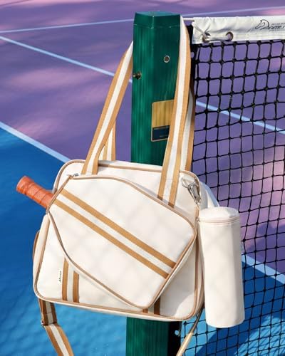 Pickleball Tote Bag for Women & Men with Paddle Cover Pocket External Ball Bag and Adjustable Shoulder Strap Fence Hook