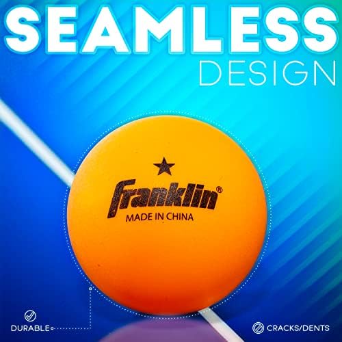 Franklin Sports Ping Pong Balls Official Size Weight White 40mm Table Tennis Durable High Performance 12 Count Pack of 1