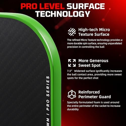 Pickleball Paddles USAPA Approved Lightweight with 4 Balls Traction and Stability California Designed Recycled Material