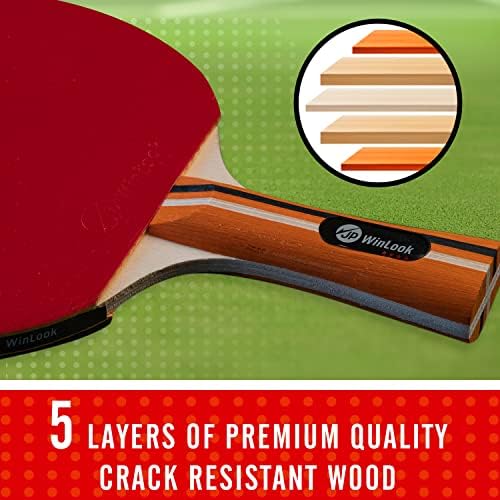 JP WinLook Portable Table Tennis Paddle Set for Indoor & Outdoor Games JP WinLook Premium Table Tennis Racket Player S