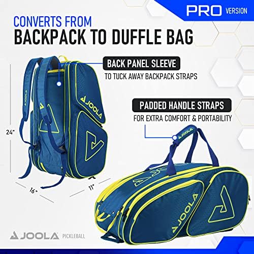 JOOLA Tour Elite Pro Pickleball Bag – Durable Backpack & Duffle Bag for Paddles & Accessories – Thermal Insulated Pocket