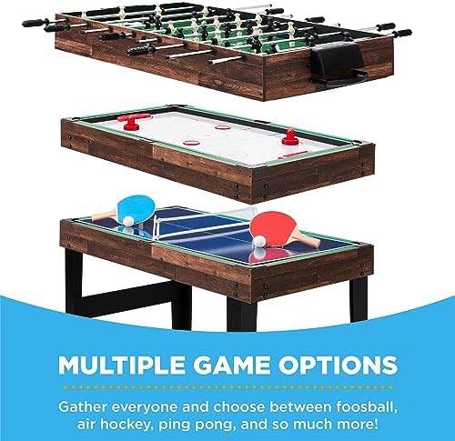 Best Choice Products 10-in-1 Combo Game Table Set for Home & Game RoomFriends & Family2x4ftHockey, Foosball, Pool, Shuff