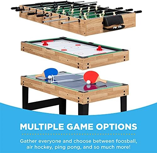 Best Choice Products 10-in-1 Combo Game Table Set for Home & Game RoomFriends & Family2x4ftHockey, Foosball, Pool, Shuff