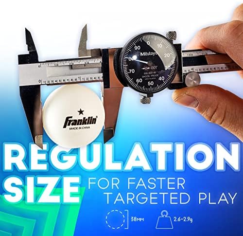 Franklin Sports Ping Pong Balls - White 38mm Official Weight - One Star Professional Quality - 6 Pack