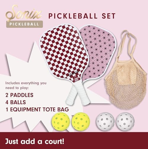 Sonix USAPA Approved Pickleball Paddles Set of 2 for Adults | Fiberglass Surface Pickleball Set with 2 Rackets, 4 Balls,