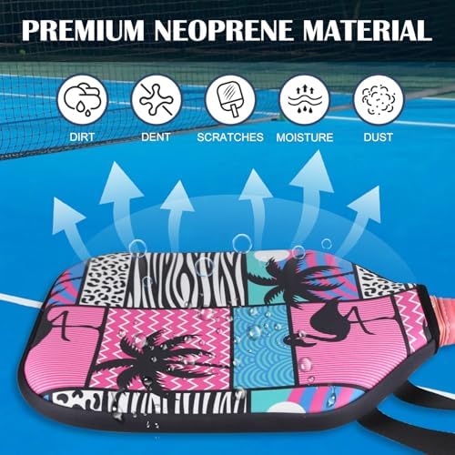 Neoprene Paddle Cover for Pickleball Racket, Durable Zipper Protection, 11.8" * 9.05" Soft Pickleball Paddle Sleeve | Z