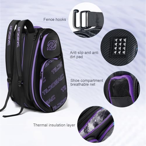 2-in-1 Detachable Pickleball & Padel Bag for Men Women | Thermal Foil Insulated Racket Compartment | Outdoor & Gym Usage