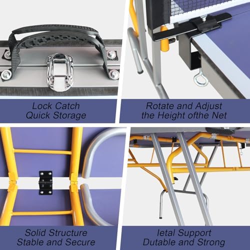 Professional Table Tennis Table, Foldable Ping Pong Game Set for Indoor, 8FT 9FT Single Player Playback Mode