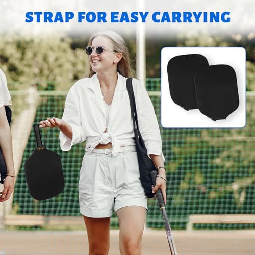 Pickleball Paddle Cover Universal Size Black Durable Neoprene Protection Pickleball Bag for Usapa Standard Users