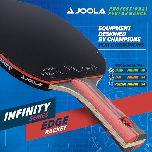 JOOLA Infinity Edge Tournament Ping Pong Paddle Carbon Pro Black Rubber Advanced Training Speed