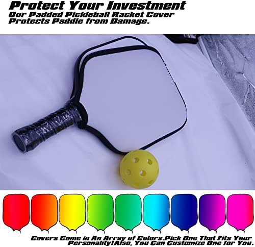 Custom Pickleballs Paddles Cover Protector, Fits Most Paddles Rackets, 8.5x11.5 inches Personalized Pickleballs Padd