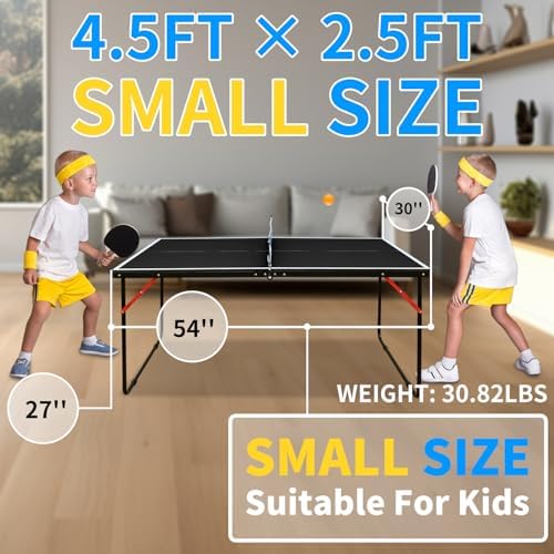Table Tennis Table Foldable MDF Multi-Use, |5FT/6FT/9FT for Kid Teenager Adult
