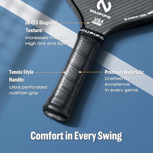 USAPA Approved Graphite Carbon Fiber Pickleball Paddles Set of 4 for Men Women, Polypropylene Honeycomb Core, Cushion |7
