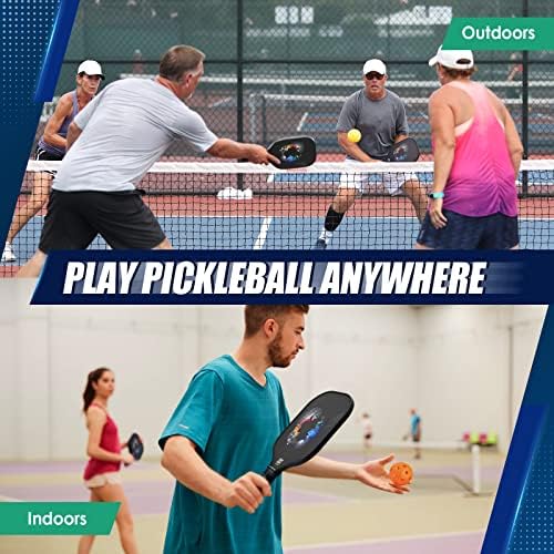 USAPA Approved Graphite Carbon Fiber Pickleball Paddles Set of 4 for Men Women, Polypropylene Honeycomb Core, Cushion |7