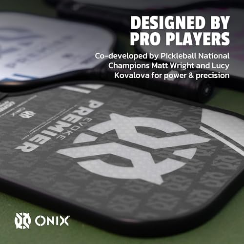 Onix Evoke Premier Professional Tournament Pickleball Paddle Composite Face Impact Paddle Shape for Elite Players in Tou
