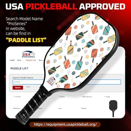 Pickleball Paddles USAPA Approved Lightweight with 4 Balls Traction and Stability California Designed Recycled Material