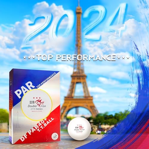 DOUBLE FISH High Performance 3-Star Table Tennis Balls - White 40+ ABS - Ultimate Durability for 2024 Games - 6 Pack D