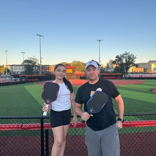 Carbon Pickleball Paddle Set Pro for Pickleball Players,High Grit and Spin 3K Raw Carbon Fiber Surface,Pickleball T700SC