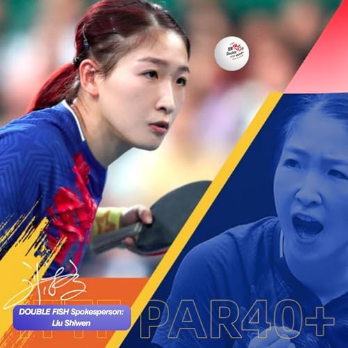 DOUBLE FISH High Performance 3-Star Table Tennis Balls - White 40+ ABS - Ultimate Durability for 2024 Games - 6 Pack D