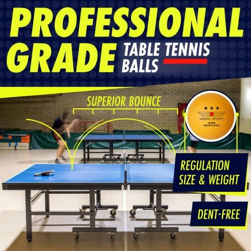 NIBIRU SPORT Professional Ping Pong Paddle Sets for Adults - 4 Player Table Tennis Paddles, Retractable Net and Carry Ba