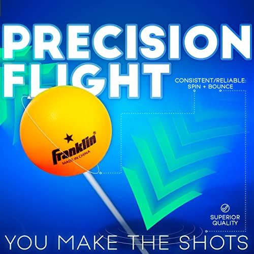 Franklin Sports Ping Pong Balls Official Size Weight White 40mm Table Tennis Durable High Performance 12 Count Pack of 1