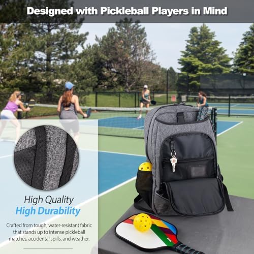 Pickleball Backpack Men Women Flight Level Fits 4 Paddles Shoe Compartment Fence Hook Storage Pockets Water Bottles Pick
