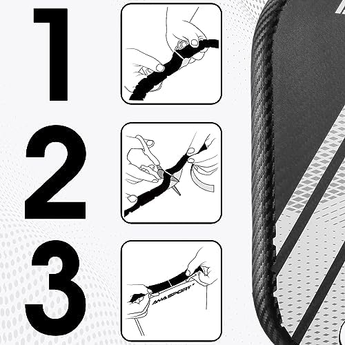 Pickleball Paddle Protection Tape - 3K PU Interwoven Texture - Racket Edge Protection Tape - Fit Perfectly Curved Edge -