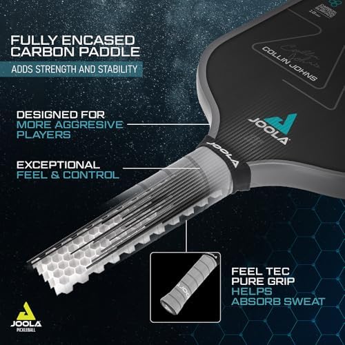 JOOLA Professional Pickleball Paddles - Raw Carbon Fiber Surface - Built for Spin, Speed & Control - USAP Approved - Tou
