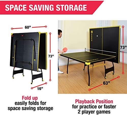MD Sports Foldable Table Tennis Table for Family Game Rooms with Nets Included | MD Sports Multiple Styles Table Tennis