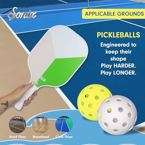 Sonix USAPA Approved Pickleball Paddles Set of 2 for Adults | Fiberglass Surface Pickleball Set with 2 Rackets, 4 Balls,