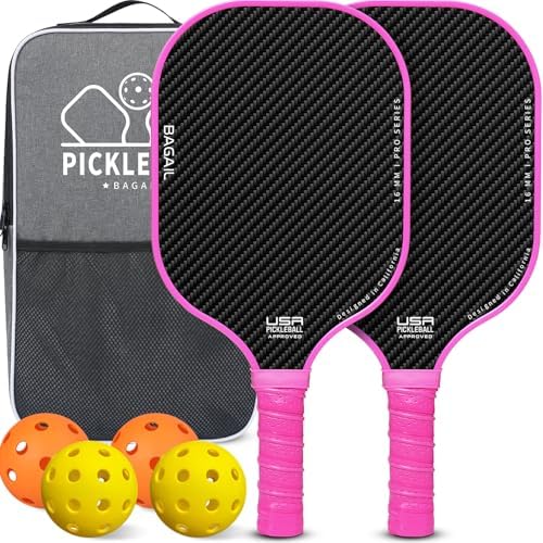 Pickleball Paddles USAPA Approved Lightweight with 4 Balls Traction and Stability California Designed Recycled Material
