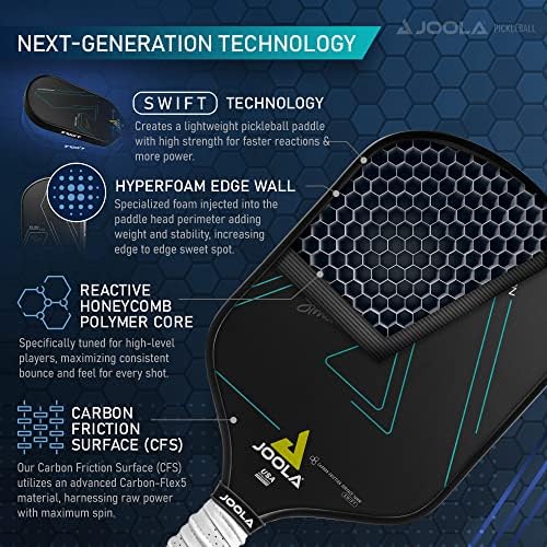 JOOLA Professional Pickleball Paddles – Raw Carbon Fiber Surface – USAP Approved – Built for Spin, Speed & Control – Hyp