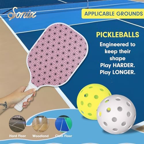 Sonix USAPA Approved Pickleball Paddles Set of 2 for Adults | Fiberglass Surface Pickleball Set with 2 Rackets, 4 Balls,