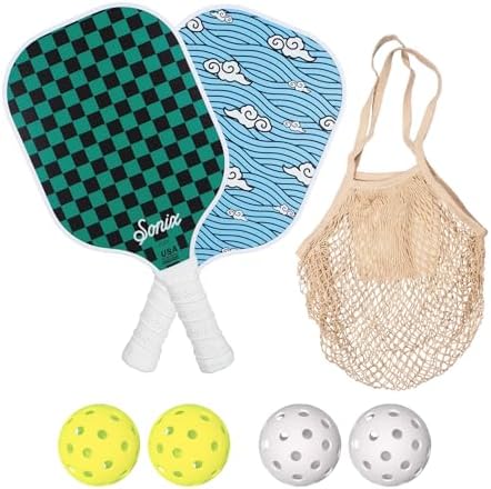 Sonix USAPA Approved Pickleball Paddles Set of 2 for Adults | Fiberglass Surface Pickleball Set with 2 Rackets, 4 Balls,