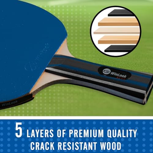 JP WinLook Table Tennis Paddle Set - Professional Case & Balls - For Indoor & Outdoor - Premium Set for Players