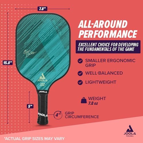 JOOLA Pickleball Paddle - USAP Approved, Reinforced Fiberglass Surface & Honeycomb Polypropylene Core, Durable & Beginne