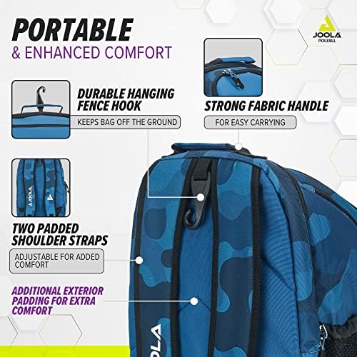 JOOLA Vision II Deluxe Pickleball Backpack - Large Size Ideal for Pickleball Enthusiasts - Padded Paddle Protection, Mul